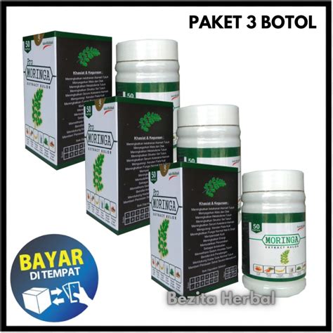 Paket Botol Kapsul Ekstrak Daun Kelor Pro Moringa Ash Shihhah Isi