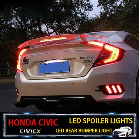 Luz Led Trasera Para Coche Honda Civic 10 2016 2020 Luces De Aler N Luz