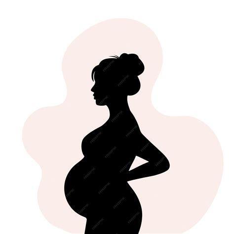 Premium Vector | Silhouette of a beautiful pregnant woman