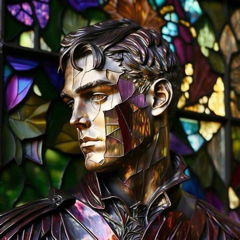 Stained Glass Man Portrait Download Dark Academia Download Etsy