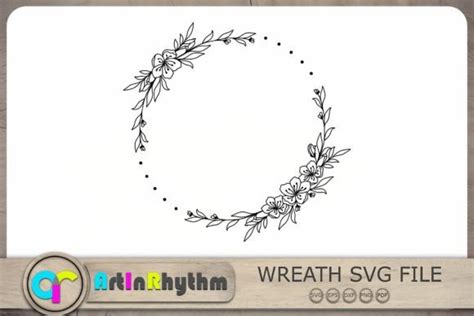 Wreath Svg, Floral Wreath Svg Graphic by artinrhythm · Creative Fabrica