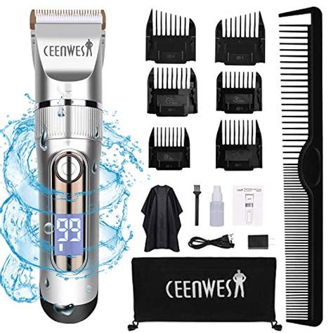 Ceenwes Tondeuse à cheveux professionnelle sans fil Kit de coupe de