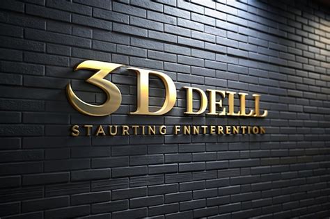 Luxury 3d Logo Mockup Design On Black Wall Premium Ai Generated Image