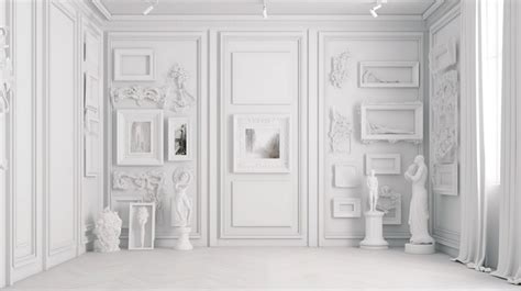 Sculpture Wall White Room With Sculptures On Walls Backgrounds | JPG ...