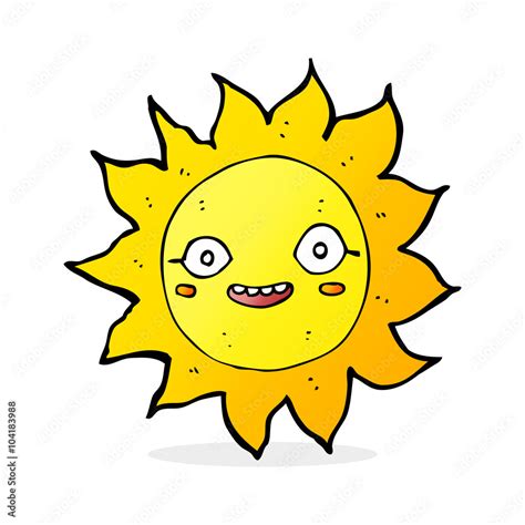 cartoon happy sun Stock Vector | Adobe Stock