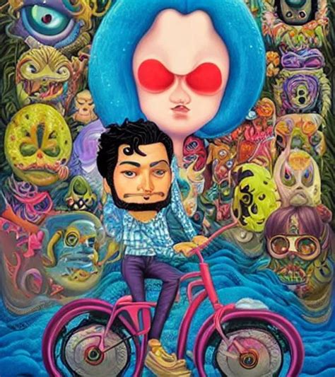 Jason Momoa On A Tricycle Lowbrow Painting By Stable Diffusion Openart