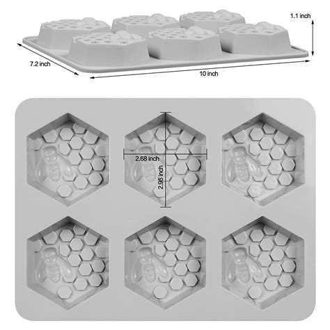 6 Cavity Bee Honeycomb Soap Molds 3d Hexagon Silicone Bee Hive Mould