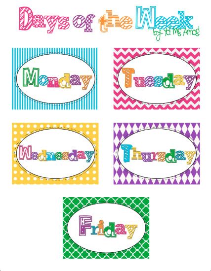 Yo Ms Amos Days Of The Week Free Printable