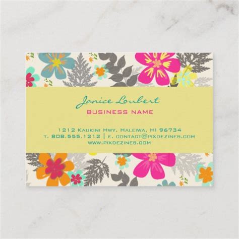 Pixdezines Hawaiian Jungle Diy Background Color Business Card Zazzle