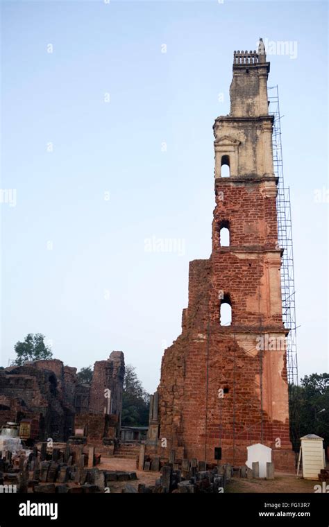 Tower Of Church Of St Augustine Unesco World Heritage Site Old Goa