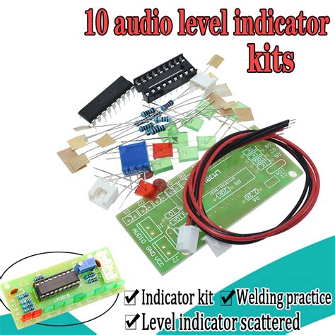 LM3915 DC 9V 12V 10 LED Sound Audio Spectrum Analyzer Level Indicator ...