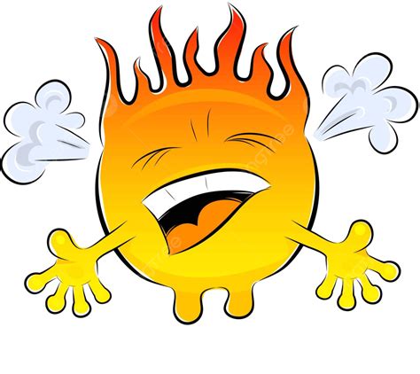 Cartoon Red Hot Metal Droplet With Fire Cartoon Expression Face Vector