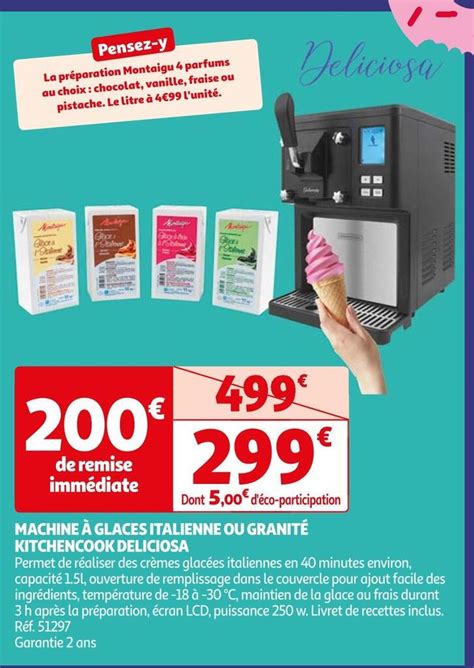 Promo Kitchencook deliciosa machine à glaces italienne ou granité chez