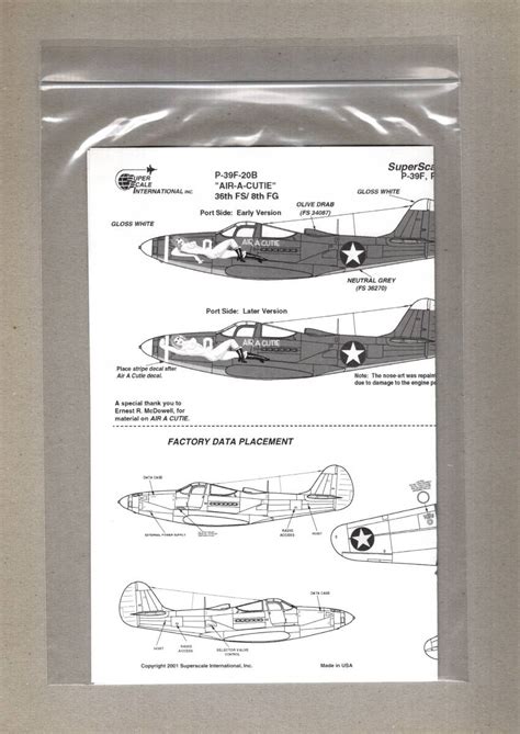 Yahoo Superscale Decal P F D Airacobras