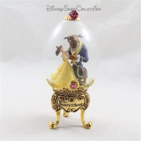 Disney Figura De Huevo De La Bella Y La Bestia Metal Dorado Y Cristal