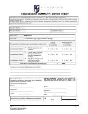 BSBINN601 Assessment Tasks Workbook 1 Docx ASSESSMENT SUMMARY