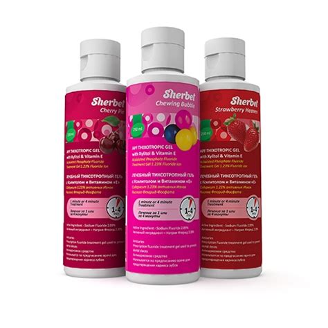 Фторирование зубов: Реминерализующий АПФ гель Sherbet APF Gel 500 мл