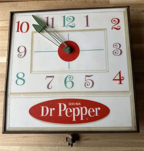 Vintage Dr Pepper Wall Clock Soda Pop Drink Beverage Antique Retro Man