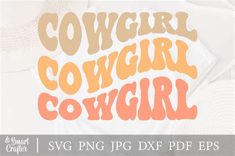 Cowgirl Svg Wavy Style Design Graphic By Smart Crafter · Creative Fabrica