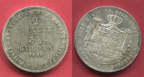 Hessen Kurfürstentum Kassel 2 Taler Doppeltaler 1834 Wilhelm II 1821