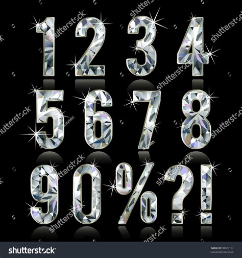 Diamond Numbers Set Stock Vector Illustration 90829157 Shutterstock