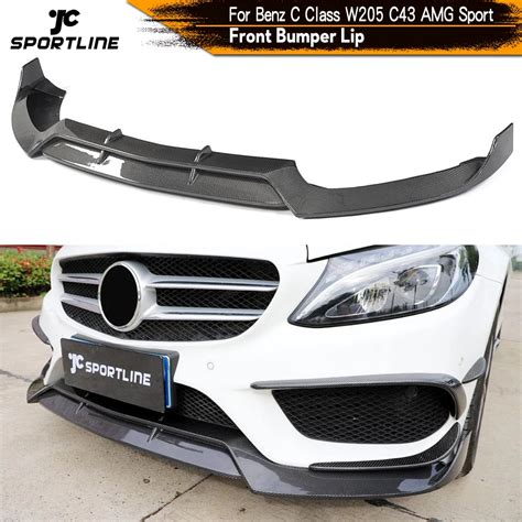 Carbon Fiber Frp Front Bumper Lip Splitters For Mercedes Benz C Class