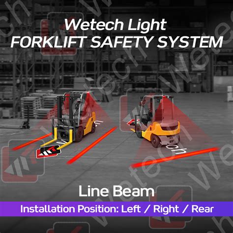 W High Quality Line Beam Red Zone Forklift Warning Lights Wetechlamp