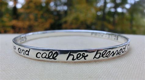 Sterling Silver Scripture Bangle Bracelet Proverbs Clothed With