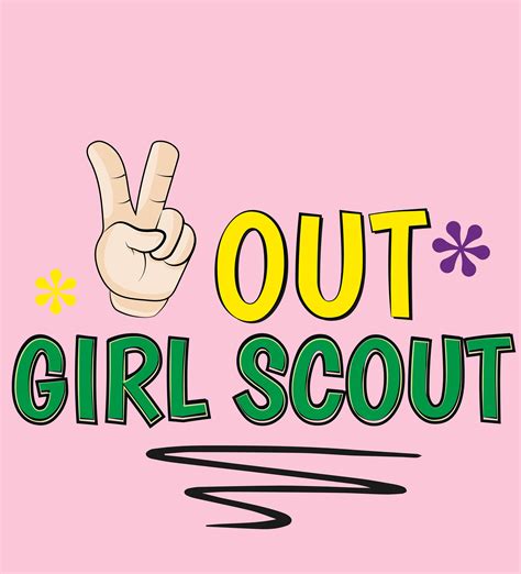 Peace Out Girl Scout Silly Phrase Vector And Png Text Art Etsy