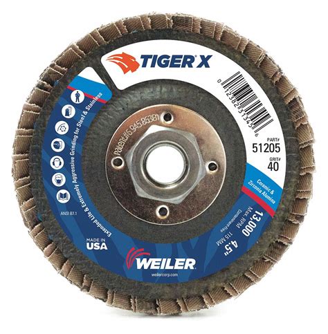 WEILER Type 29 4 1 2 In X 5 8 11 Flap Disc 39UR56 98904 Grainger