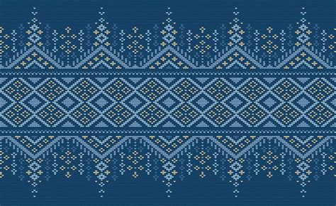 Vector Cross Stitch Knitting Background Knitted Ethnic Pattern