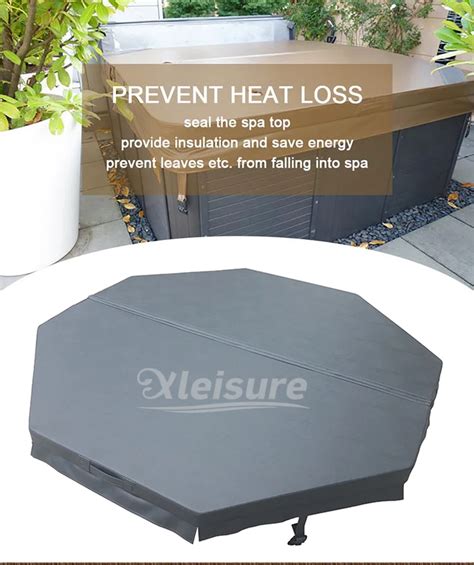 Durable Octagon Inflatable Spa Cover Thermal Inflatable Hot Tub Lid Dark Grey Color