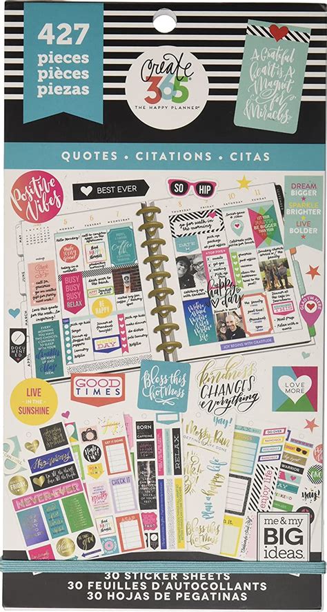 Me My Big Ideas Ppsv The Happy Planner Quotes Value Pack