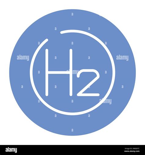 H2 Color Line Icon Hydrogen Energy Isolated Vector Element Outline Pictogram For Web Page