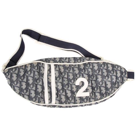 Vintage Dior Monogram Bum Bag Fanny Pack Dark Bluewhite At 1stdibs