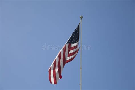 American Flag Flapping In The Wind Stock Image Image Of Honor