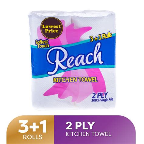 Reach Kitchen Towel 2 Ply 4 Rolls 60 Pulls 120 Sheets Lazada PH