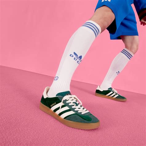 Adidas X Gucci Mens Gazelle Sneaker In Green Suede Gucci® Nl