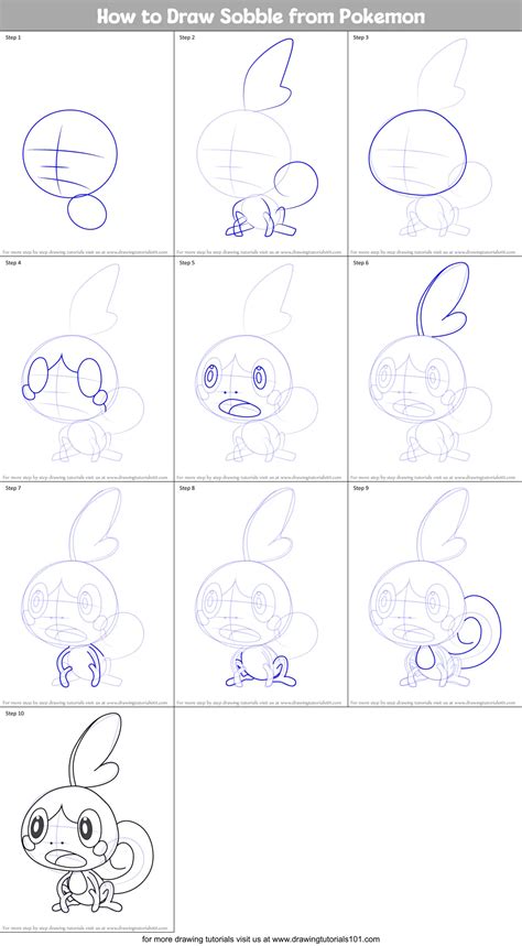 How To Draw Sobble From Pokemon Pokemon Step By Step