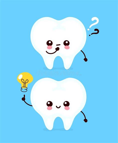 有问号的逗人喜爱的牙 向量例证 插画 包括有 健康 想法 平面 混淆 标记 概念 愉快 牙科 154115355