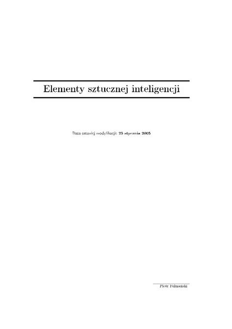 Pdf Elementy Sztucznej Inteligencji Kolos Wikikolos Math Uni Lodz