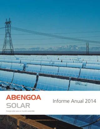 Informe Anual De Abengoa Solar PDF