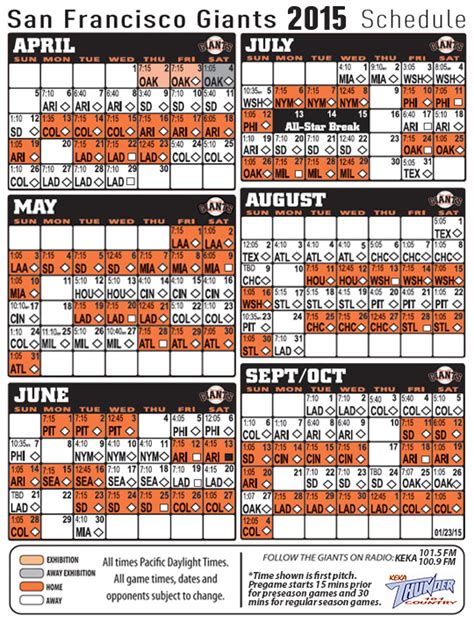 Sf Giants Schedule 2024 Printable Calendar