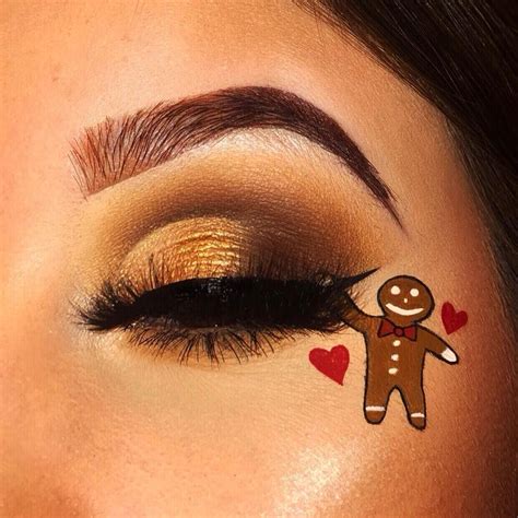 Gingerbread Man Eyeshado Christmas Eye Makeup Holiday Makeup Looks