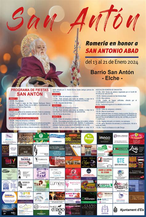 Fiestas de San Antón 2024 Ayuntamiento de Elche