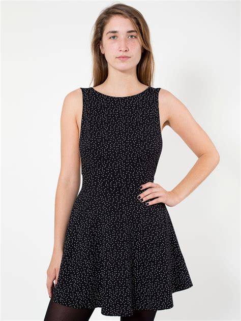 American Apparel Polka Dot Print Ponte Sleeveless Skater Dress 78 American Apparel Lookastic