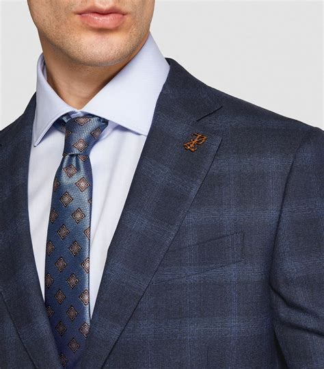 Mens Pal Zileri Navy Wool Check Piece Suit Harrods Uk