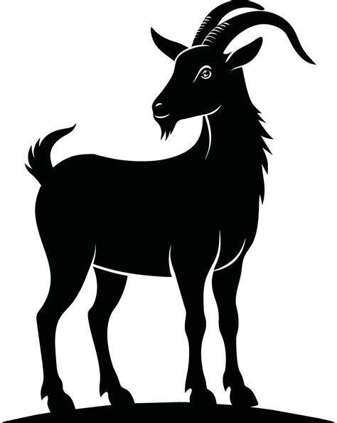 A goat silhouette on white background 44573447 Vector Art at Vecteezy