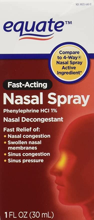 Equate Nasal Spray Four 1 Oz Phenylephrine Hydrochloride