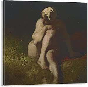 Amazon Jean Francois Millet Naked Farm Girl Sitting On The Bank Of A Stream Canvas Wall Art